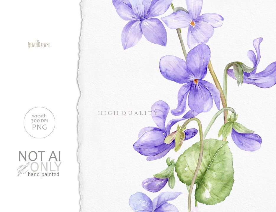 Violet Floral Clipart, Viola Spring, Flowers Wreath, Blue Spring ...
