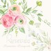Watercolor Ranunculus Bouquets Flowers Clipart Digital Pink Watercolour Peonies Clipart Wedding Floral Bouquets Florals DIY Invitation