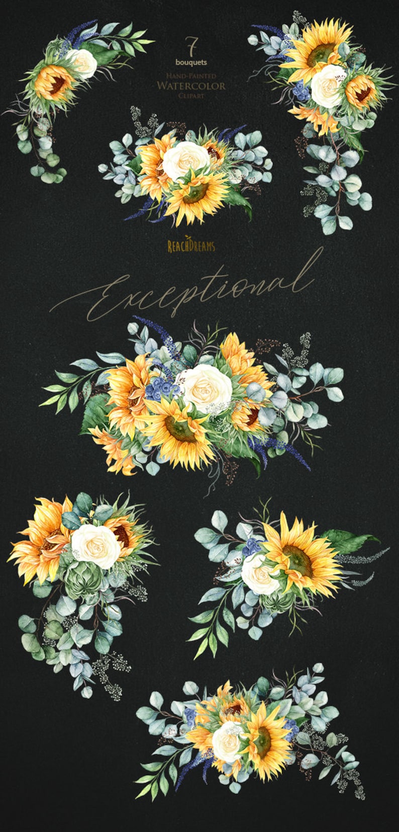 Download Sunflower clipart Eucalyptus clipart Greenery clipart ...