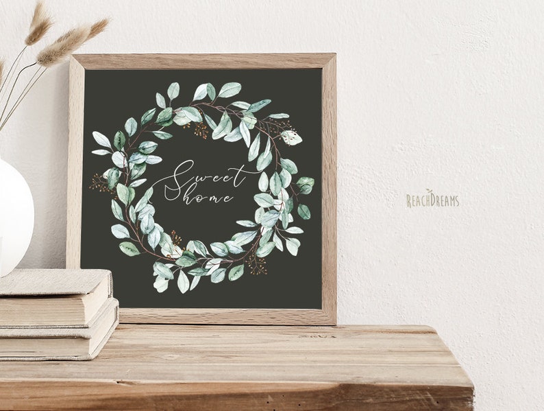 Eucalyptus Wreath Watercolor Greenery Eucalyptus Leaves Clipart ...