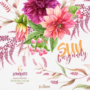 Girassóis, Dálias. Aquarela Bohemian Boho Flowers. Buquês, clipart de casamento pintado à mão rústico. Convites digitais. Cartão de felicitações png