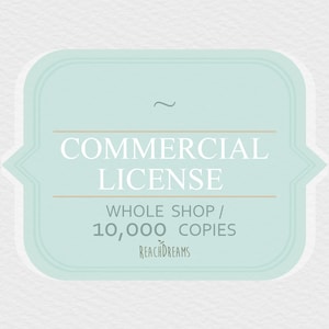 Whole Shop Commercial License NO Credit required / up to 10,000 copies / For Unlimited present and future sets