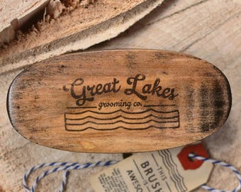 BEARD BRUSH - Hand Relic'd, Pure Boar's Hair Bristle Beard Brush (Military Style) - Handmade in Canada w/Passion, Gifts for Him
