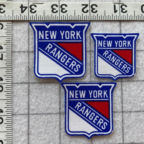 New York RANGERS NHL hockey Logo Iron-on no-sew Fabric Appliques 3pc set  Free Shipping