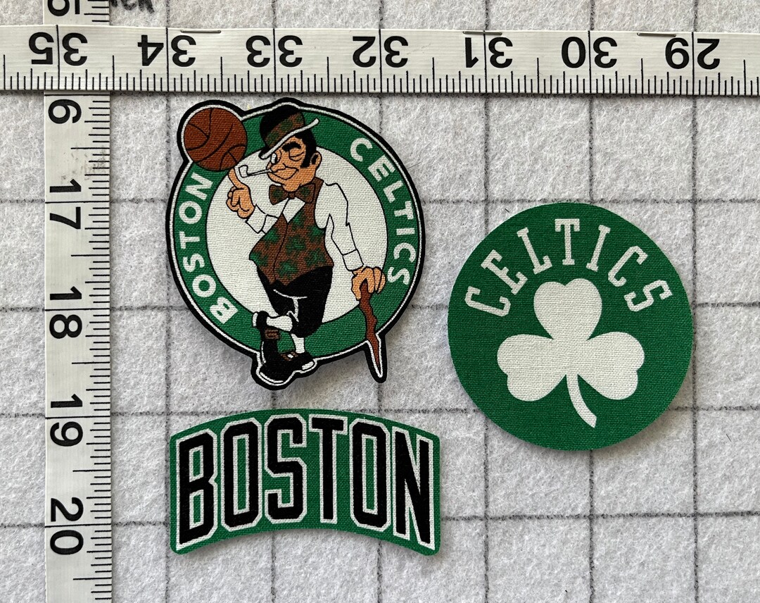 BOSTON CELTICS NBA Ironon Nosew Fabric Appliques 3pc Set Free