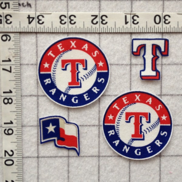 TEXAS RANGERS MLB Iron-on  no-sew Fabric Appliques 4pc  Free Shipping