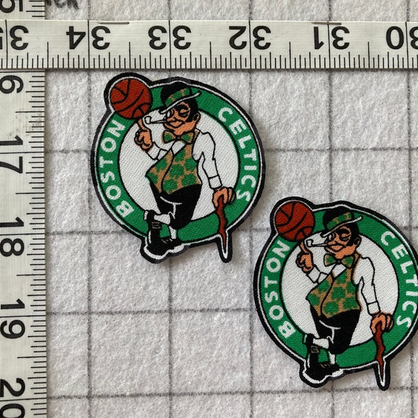 BOSTON CELTICS  NBA Iron-on  no-sew Fabric Appliques 2pc set  Free shipping
