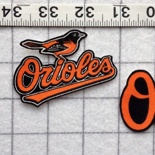 BALTIMORE ORIOLES  MLB  Logo  Iron-on no-sew Fabric Appliques 2pc  Free Shipping