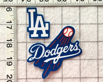 Los Angeles LA DODGERS  MLB  Iron-on no-sew Fabric Appliques 2pc  Free Shipping