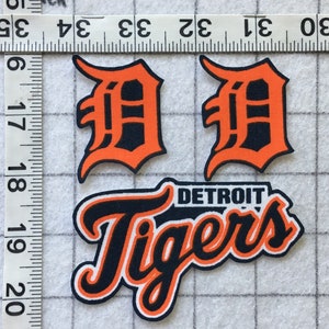 DETROIT TIGERS MLB Iron-on no-sew Fabric Appliques 3pc set  Free Shipping