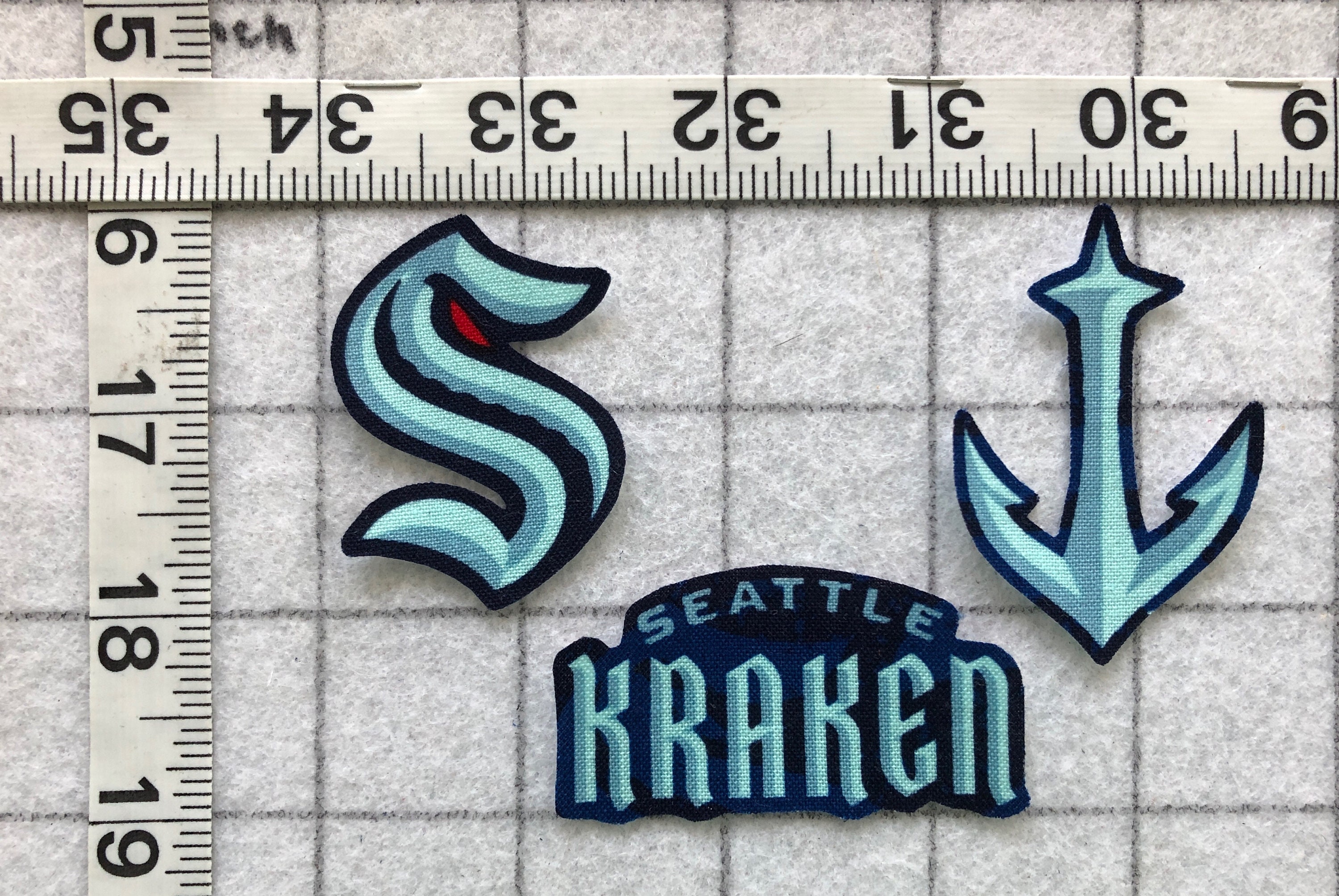 Seattle Washington Hockey Kraken Patch Sea Creature Mascot Embroidered Iron  On