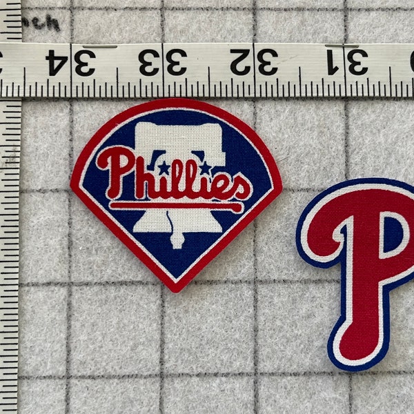 Philadelphia Phillies MLB Logo Iron-on no-sew Fabric Appliques 2pc  free Shipping