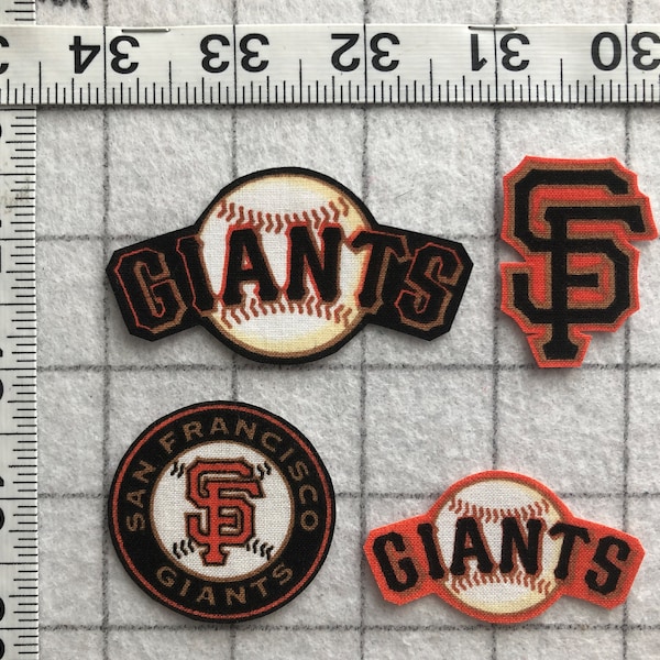 San Francisco GIANTS  MLB Iron-on  no-sew Fabric Appliques 4 pc set  Free Shipping