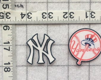 New York YANKEES MLB Iron-on  no-sew Fabric Appliques 2 pc set  Free Shipping