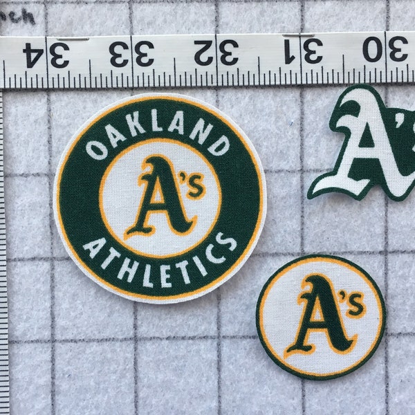 Oakland Athletics A's  MLB  Iron-on no-sew Fabric Appliques 3pc  Free Shipping