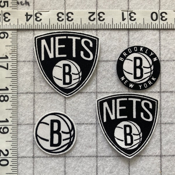 Brooklyn New York NETS  NBA Iron-on  no-sew Fabric Appliques 4pc  FREE Shipping