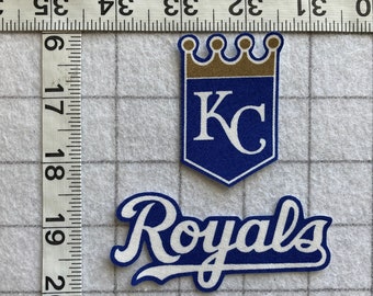 Kansas City ROYALS KC MLB  Iron-on  no-sew Fabric Appliques 2pc  Free Shipping