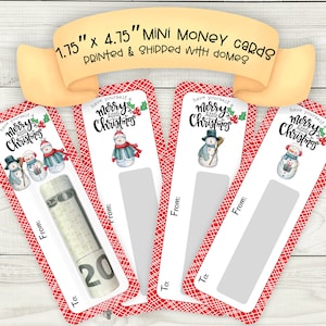 Mini Money Card Stocking Stuffers | Cute Snowman Christmas Cash Holder