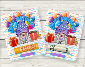 Gnome Birthday Money Card|Birthday Cash|Birthday Money|Birthday Cash Holder|Birthday Money Holder|Lip Balm Party Favor|Lip Balm Holder