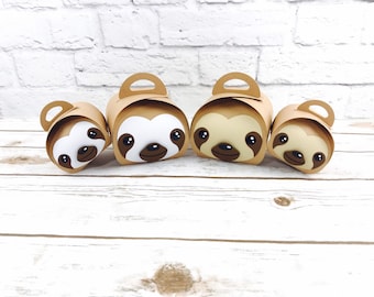 Sloth Party Favor Boxes: Assembled Goody Bags