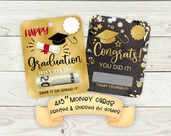 Graduation Money Card|Graduation Cash|Graduation Money|Lip Balm Graduation Card|Graduation Gift Ideas|Party Favor|You Did It