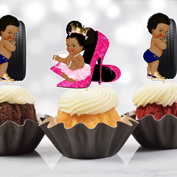 Wheels or Heels Cupcake Toppers (Set of 12) HP01B