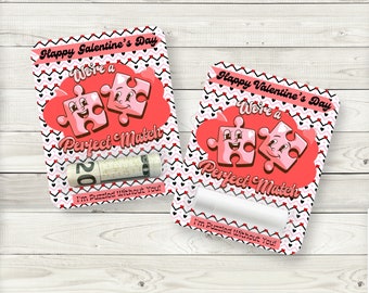Perfect Match Puzzle Pieces|Galentine’s Day Gift Money Card Holder|Valentine’s Day Gift Money Card Holder|Lip Balm Party Favor