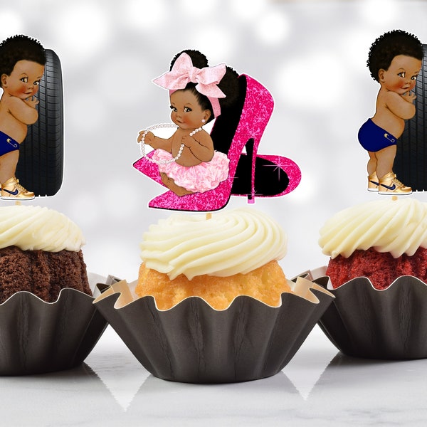 Wheels or Heels Cupcake Toppers (Set of 12) HP01R