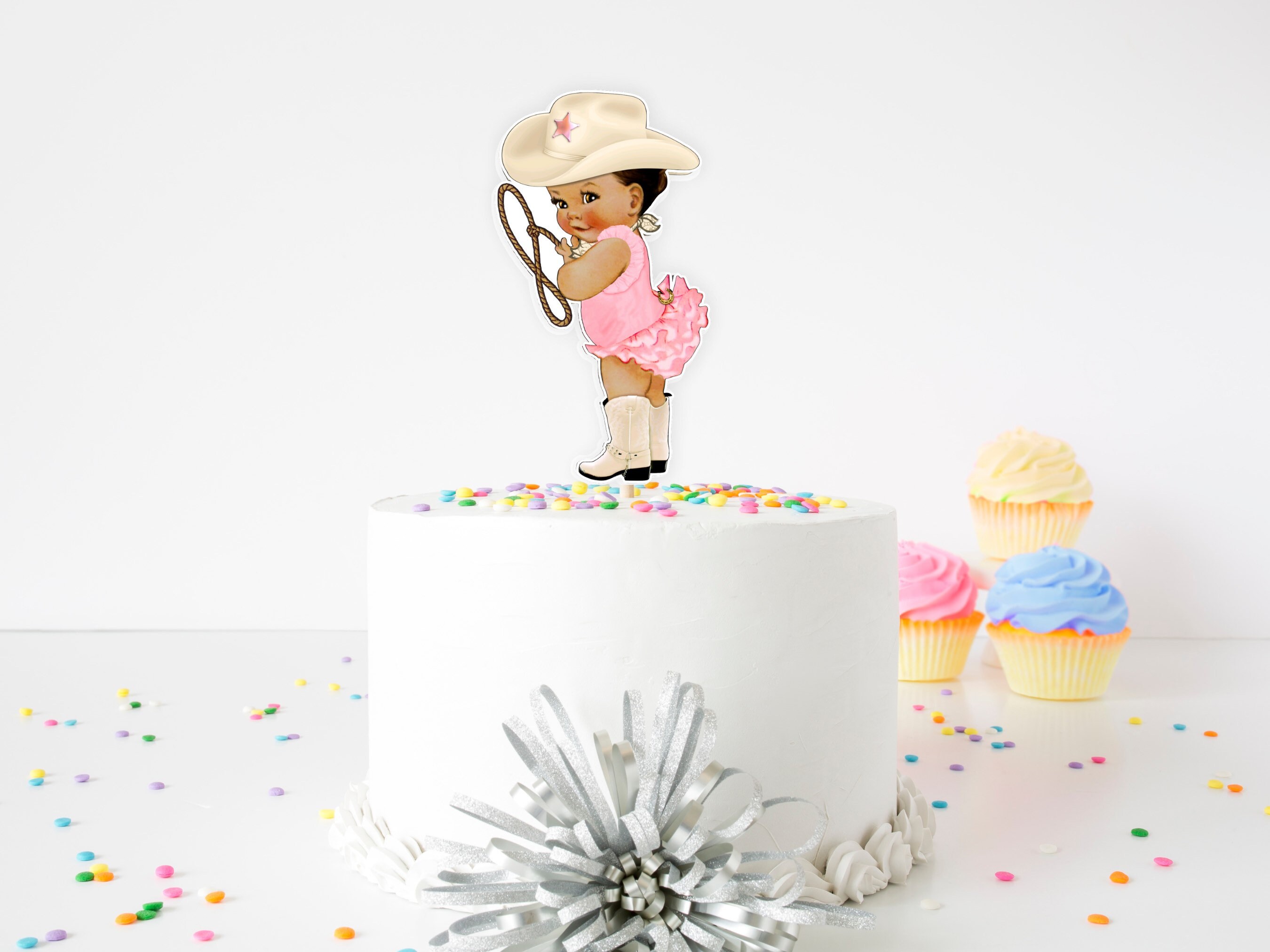 Cowgirl Cake Topper: Pink Rodeo Birthday Party Decor - Etsy