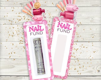 Nail Fund Money Holder, Birthday Cash Gift, Spa Gift Card Holder