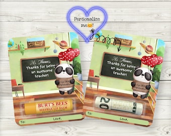 Panda Teacher Appreciation Money Card Holder: End of Year Gift