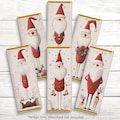Christmas Candy Bar Wrappers | Scandinavian Santa | Stocking Stuffer Favors | Bulk Party Wrappers Only