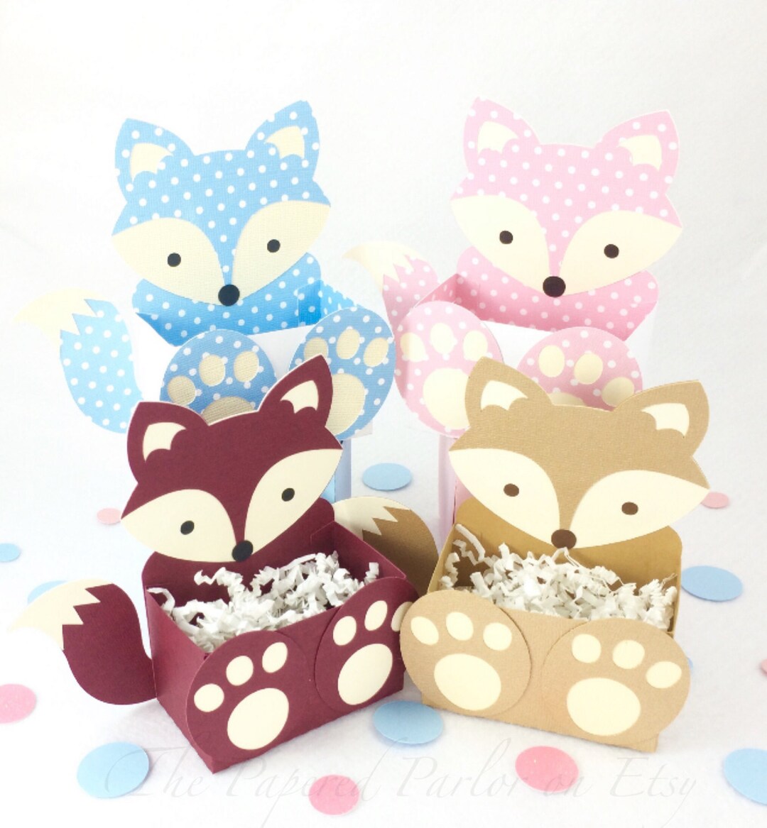Fox Party Favor Box: Woodland Baby Shower Treat Bags - Etsy