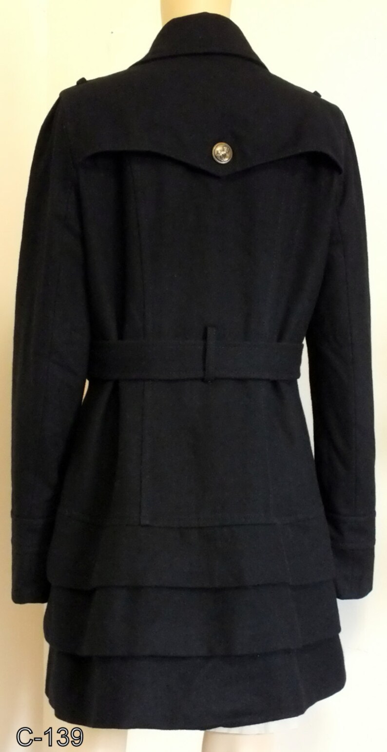 Black Rivet double breast belted trench coat women size L