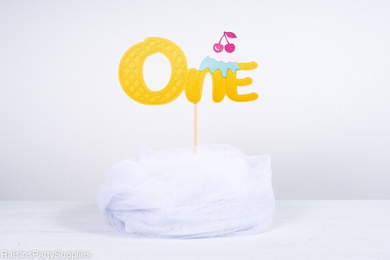 Ice Cream ONE Cake Topper for Baby Girl Popsicle Birthday Party Il_570xn