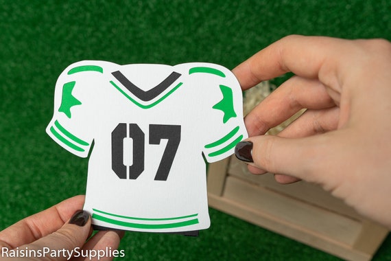 Football favor box for candies or small present Soccer t-shirt treats container Football birthday party decorations Football goody paper bag Il_570xn
