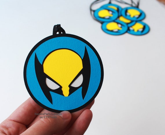 Wolverine decorations Wolverine thank you tag Superhero inspired birthday party Labels for party favors Superhero thank tags for party bags Il_570xn