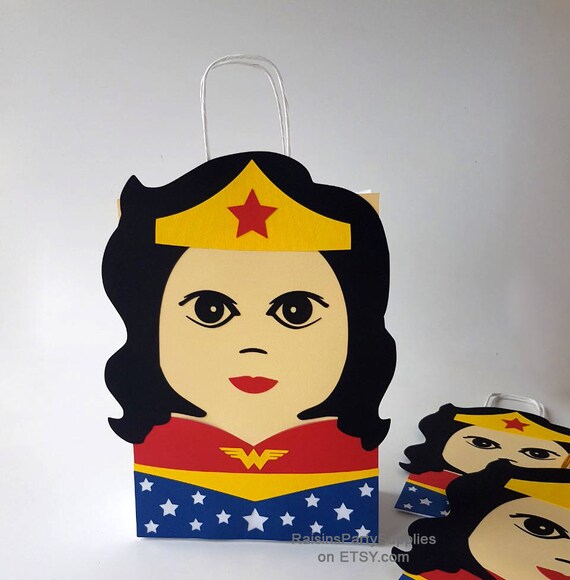 Wonder Woman Favor Bags Girl Superhero Birthday Party Etsy