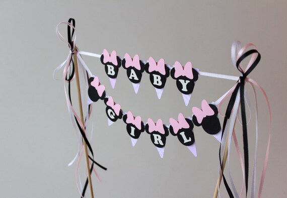 Baby Shower Cake Banner Minnie Mouse Baby Shower Pink Decorations