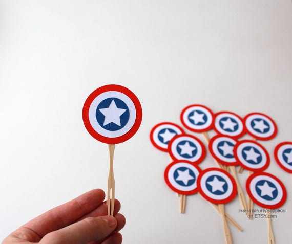 Captain America Birthday Decorations Captain America Cupcake