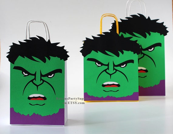 Hulk Goody Bags Superhero Decorations Hulk Birthday Favors Etsy