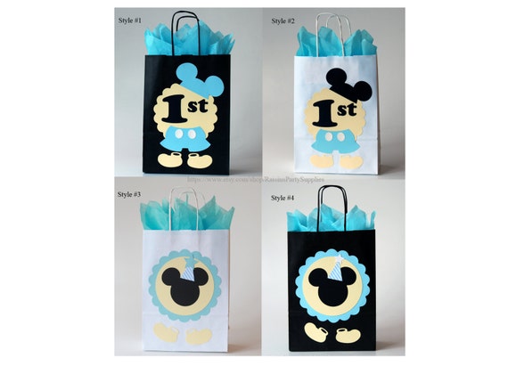Baby Mickey Mouse Favor Bags Decorations Boy First Birthday Etsy