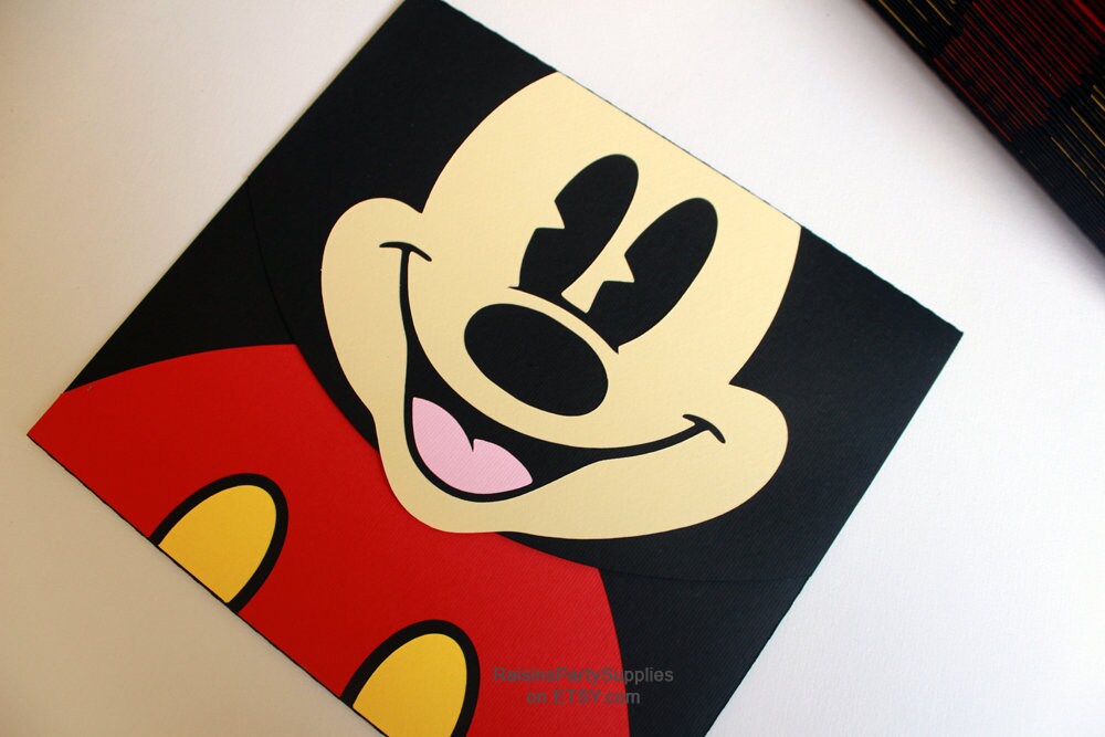 Mickey Mouse envelope for invitation for Disney inspired | Etsy