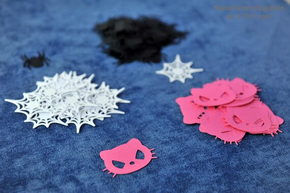 Hello Kitty Spiderman confetti - inspired Spiderman birthday party decorations Spidergirl decorations Superhero girl party decorations Table Il_570xn