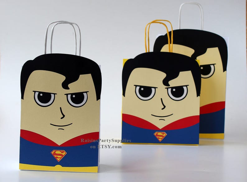 Superman Candy Bags For Birthday Favors Superhero Decorations Etsy