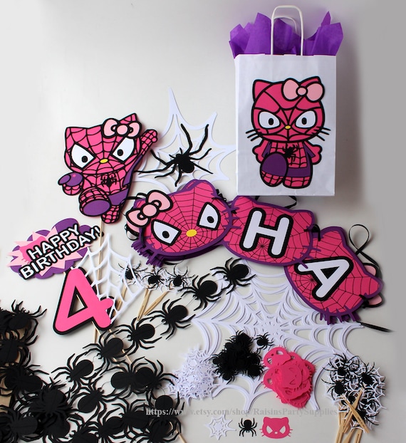 Hello Kitty Spider Birthday Party Decorations Kit Kitty Etsy