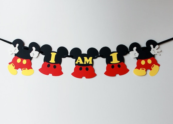 Mickey Mouse Highchair Banner Disney Inspired Baby Mickey Etsy
