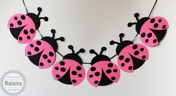 Lady Bug Birthday Party Decorations Birthday Garland Lady Bug Pink