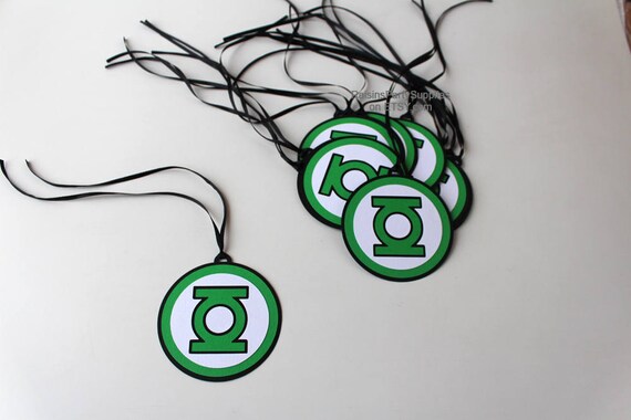 Green Lantern thank you tags for treat bags Il_570xn