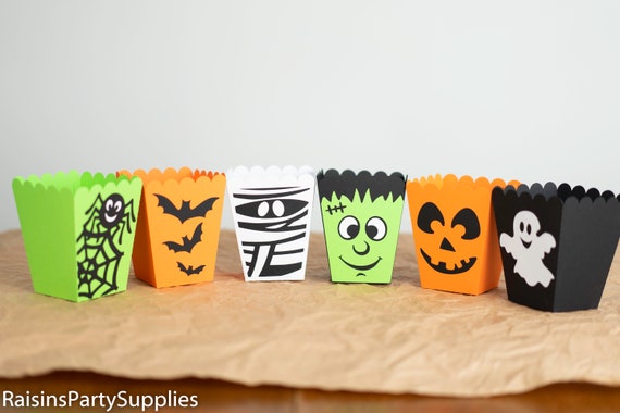 Halloween decorations Halloween popcorn box and favor containers for classroom treats or employee and co-workers terat Halloween chip bowl Il_570xn